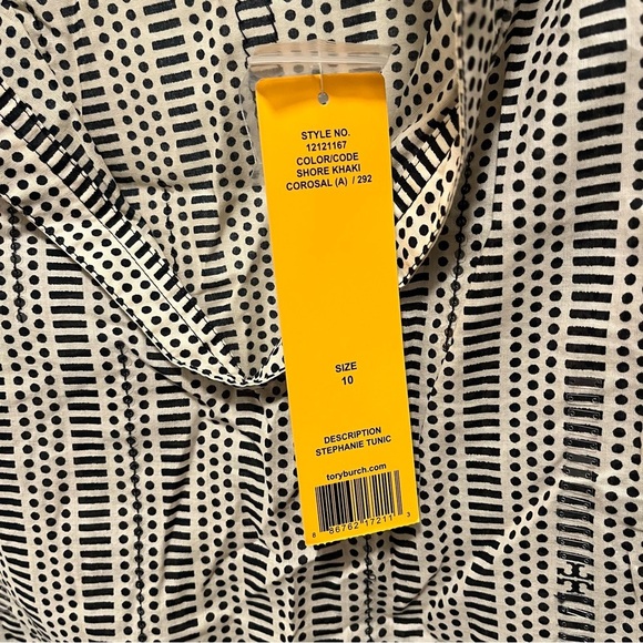 NWT Tory Burch Size 10 Stephanie Long Sleeve Tunic Cotton Blouse Khaki - Picture 2 of 8